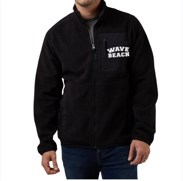 WAVE Beach Men's Black Sherpa Jacket - PREORDER