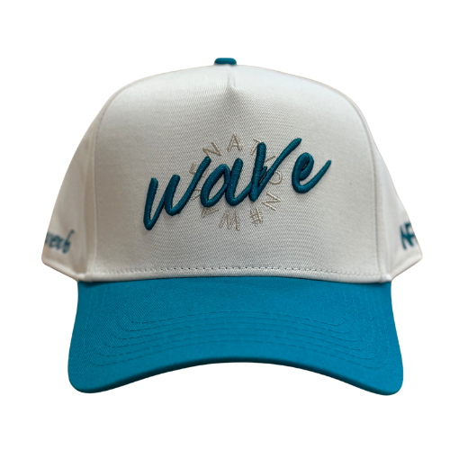 White and Teal Retro Hat