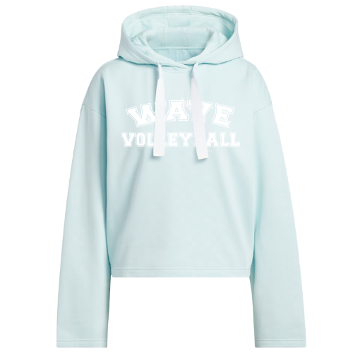 Adidas Women's Fleece Cropped 3 Stripe Hoodie - Halo Mint