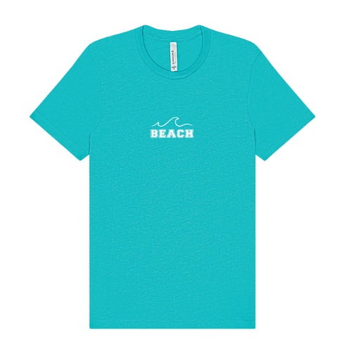 Heather Sea Green W/ Small White Beach T-Shirt