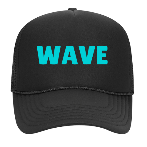 Black W/ Teal Trucker Hat