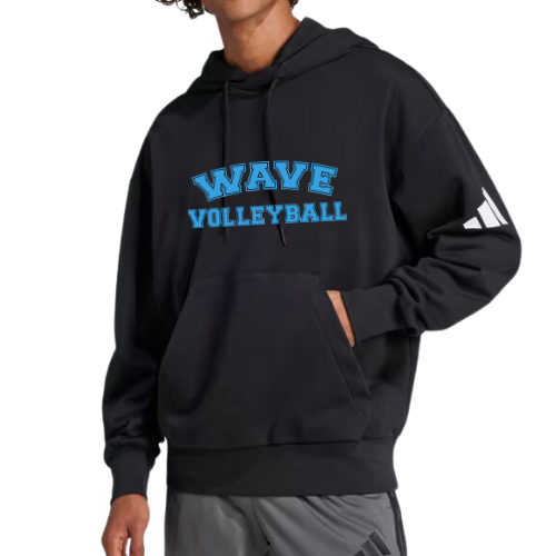 Adidas Men's Black Hoodie - Blue Logo