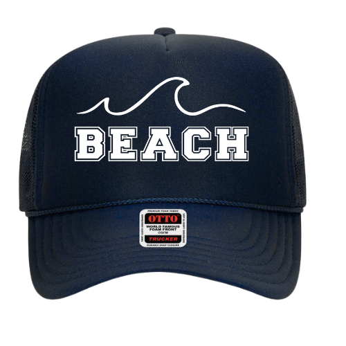 Navy Beach Trucker Hat